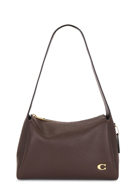 Coach 蔻驰 LOLA 麂皮单肩包 棕色复古风大容量手提包REVOLVE新款