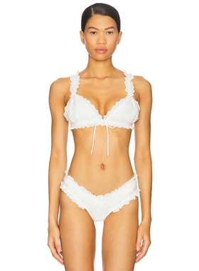 For Love & Lemons 比基尼文胸上装 白色REVOLVE