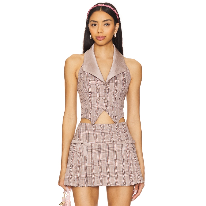 MORE TO COME DEVON 背心 灰褐色 y2k辣妹风REVOLVE小众新款