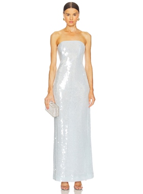 retrofete 亮片装饰裙 白色 性感礼服REVOLVE小众新款