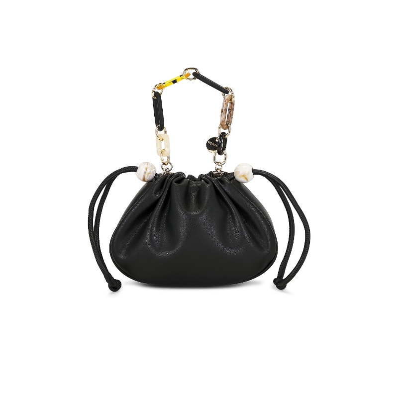 [冬季新品]olga berg MAVIS复古风黑色抽绳手提包REVOLVE