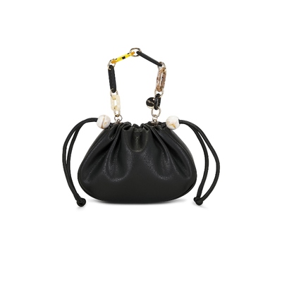 [冬季新品]olga berg MAVIS复古风黑色抽绳手提包REVOLVE