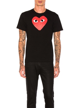 COMME des GARCONS PLAY  CDG 川久保玲 印花红心棉T恤REVOLVE