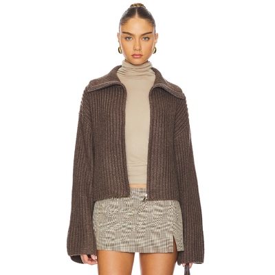 Tularosa PATRIZIA ZIP 毛衣 棕色 REVOLVE小众新款冬季保暖