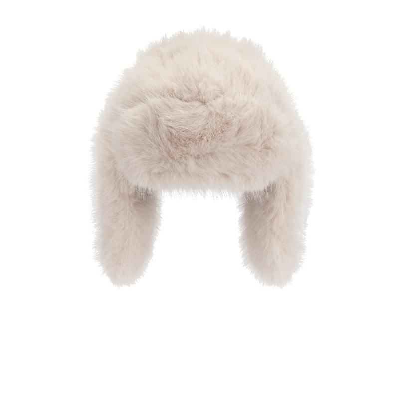 WellBeing + BeingWell雷锋帽象牙白加厚保暖毛绒护耳帽子REVOLVE
