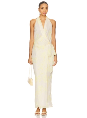 [冬季新品]Bec + Bridge COLMAR 裹身长裙 柠檬色REVOLVE小众