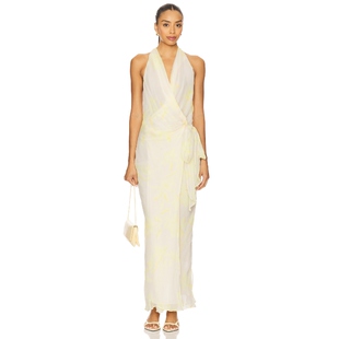 Bec 新品 Bridge COLMAR 柠檬色REVOLVE小众 裹身长裙 春季