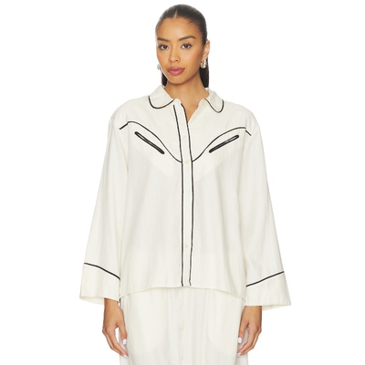 The Great THE FLANNEL 上装 奶油色 y2k辣妹风REVOLVE小众新款