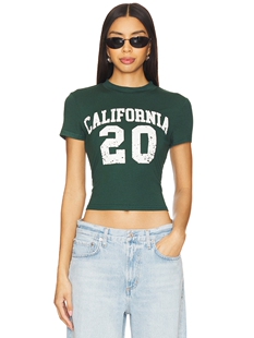 superdown 新品 T恤绿色美式 性感风圆领短袖 上衣REVOLVE 修身 春季