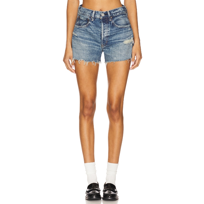 [夏季新品]Moussy Vintage 短裤 蓝色美式休闲风REVOLVE