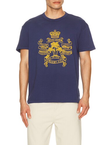 [春季新品]Polo Ralph Lauren深蓝T恤印花圆领复古上装REVOLVE