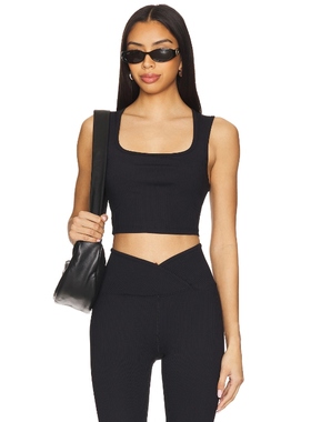 YEAR OF OURS Ribbed Diana Bra 黑色 运动复古风REVOLVE