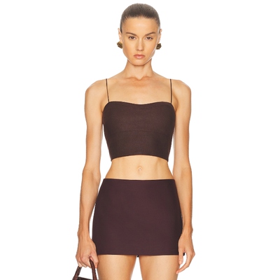 Adam Lippes BEX 上装 巧克力色 y2k辣妹风REVOLVE小众新款