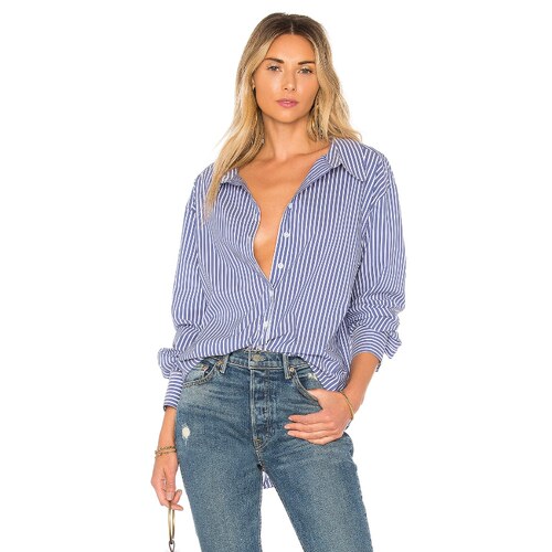 [春季新品]L'Academie AUGUST 条纹系扣衬衫revolve时尚小众