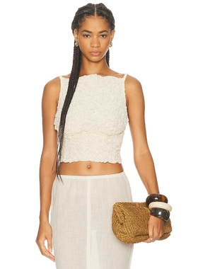 [冬季内搭]TG Botanical RAQUEL 上装奶油色辣妹风 REVOLVE新款