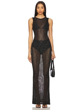 [冬季新品]superdown ALIX 针织连衣裙保暖黑色美式性感REVOLVE