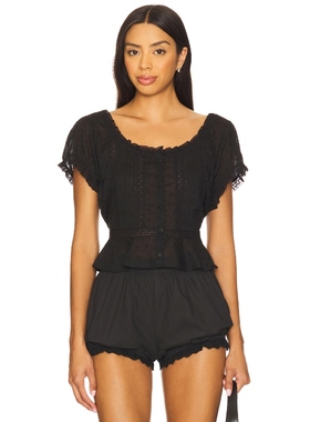RIXO SANDI 短袖上装 黑色 y2k辣妹风REVOLVE小众新款