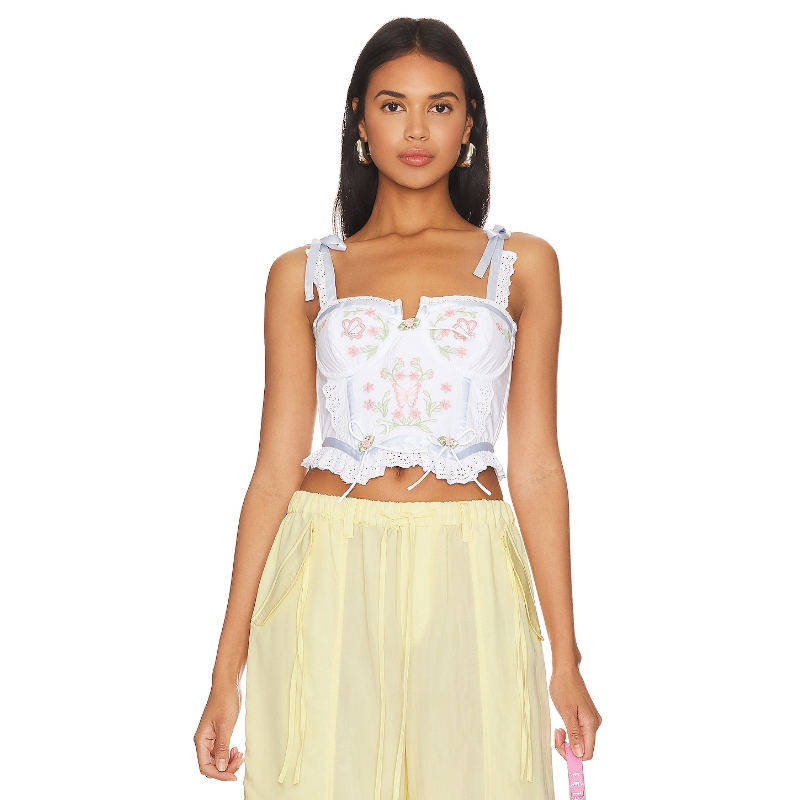 For Love & Lemons PATRICIA 短款吊带背心上衣revolve时尚新款