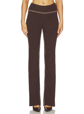 [冬季新品]Lovers and Friends 长裤巧克力色美式休闲风REVOLVE