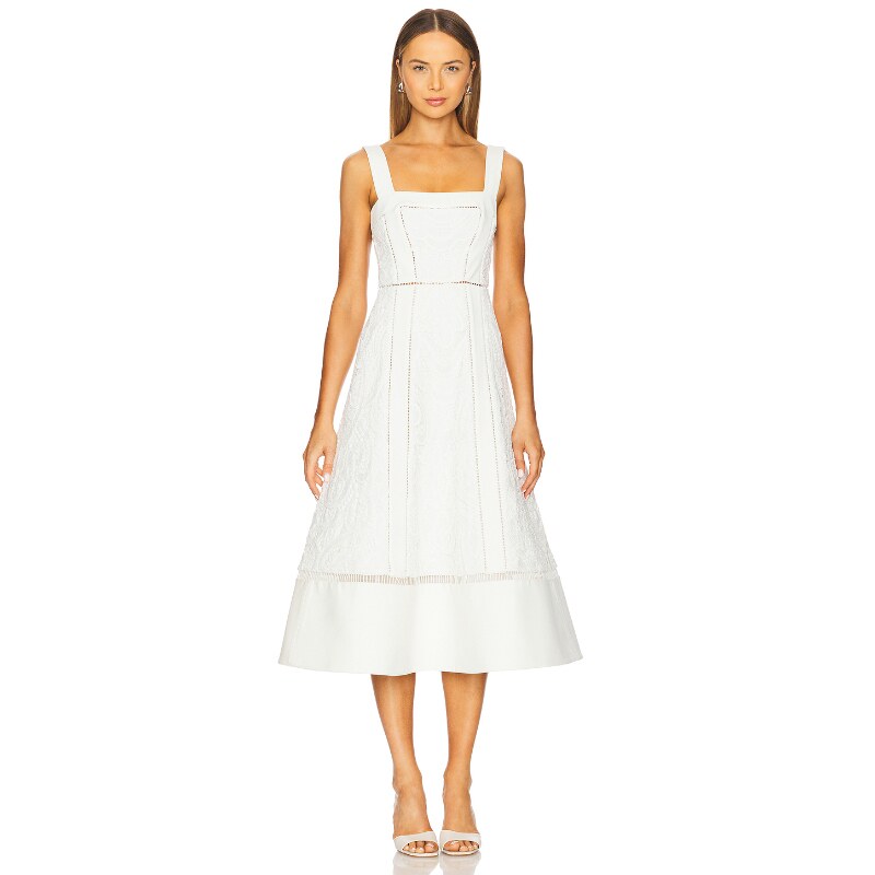 Alexis 中长款蕾丝连衣裙 象牙白REVOLVE小众新款