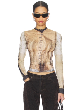 KNWLS HALCYON 上装 revolve小众新款 棕黄色