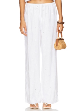 [春季新品]Bella Dahl 阔脚长裤 白色美式休闲风REVOLVE小众