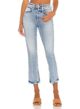 GRLFRND KAROLINA 高腰性感七分牛仔裤显瘦长裤revolve