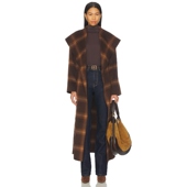 SIMKHAI 棕色REVOLVE小众新款 MULHOLLAND 长袍外套