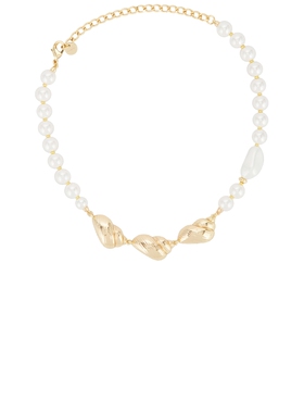 self-portrait GOLD SHELL AND PEARL NECKLACE 项链 26春夏新品