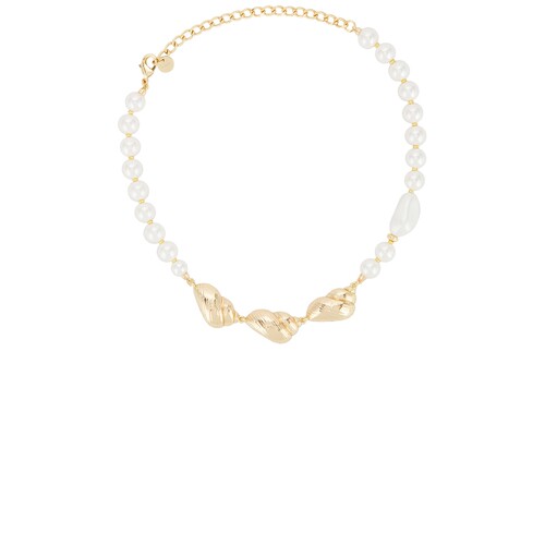 self-portrait GOLD SHELL AND PEARL NECKLACE 项链 26秋冬新品