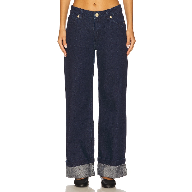 [冬季新品]Abrand 99 阔腿裤蓝色牛仔裤丹宁长裤REVOLVE