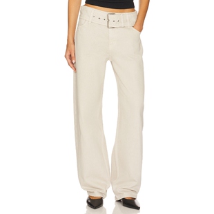 ELIZA简约风米色直筒长裤 GRLFRND 新品 REVOLVE 春季
