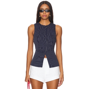 WAYS THE 背心竖条纹做旧马甲辣妹风REVOLVE ALL 诶瑞瑞Arion同款