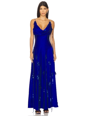 Tyler McGillivary VALERIA 裙子 靛蓝REVOLVE小众新款