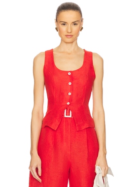 [春节穿搭]MATTHEW BRUCH Scoop Neck Vest红色y2k辣妹风REVOLVE