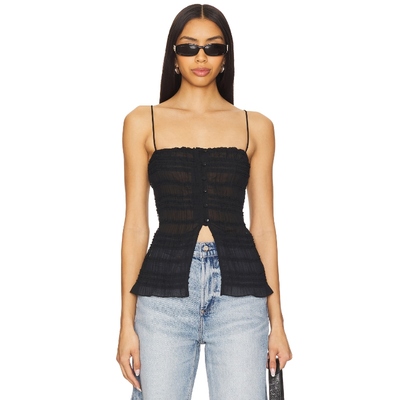superdown 吊带背心黑色美式性感风修身雪纺上衣REVOLVE小众新款