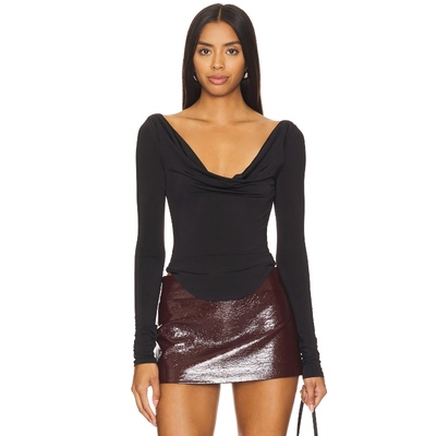 [冬季新品]Lovers and Friends长袖上衣黑色y2k辣妹REVOLVE保暖