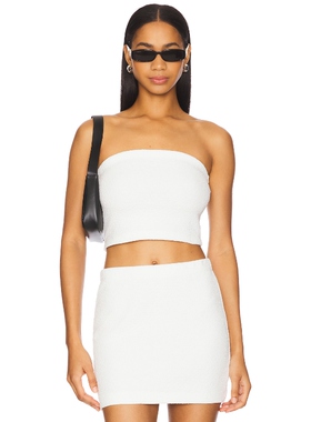 Enza Costa Jacquard Bandeau Top 白色REVOLVE小众新