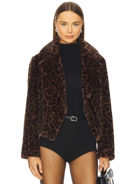 MILLY ARYA 环保皮草外套 棕色 美式休闲风REVOLVE小众新款