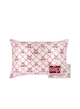 [冬季新品]slip真丝女王枕套爱心蝴蝶结装饰床上用品粉色REVOLVE