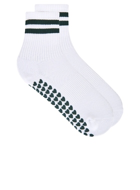 WellBeing + BeingWell STRIPED HALF CREW GRIP SOCK 短袜 白色R