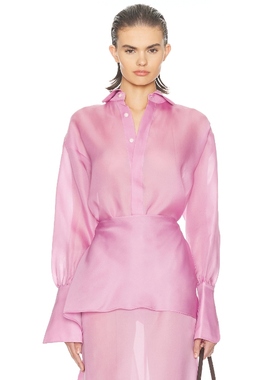 [冬季新品]Helsa丝质衬衫结构感轻盈上衣内搭女衬衫REVOLVE