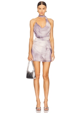 superdown 修身短裙紫色美式性感风短款连衣裙REVOLVE小众新款