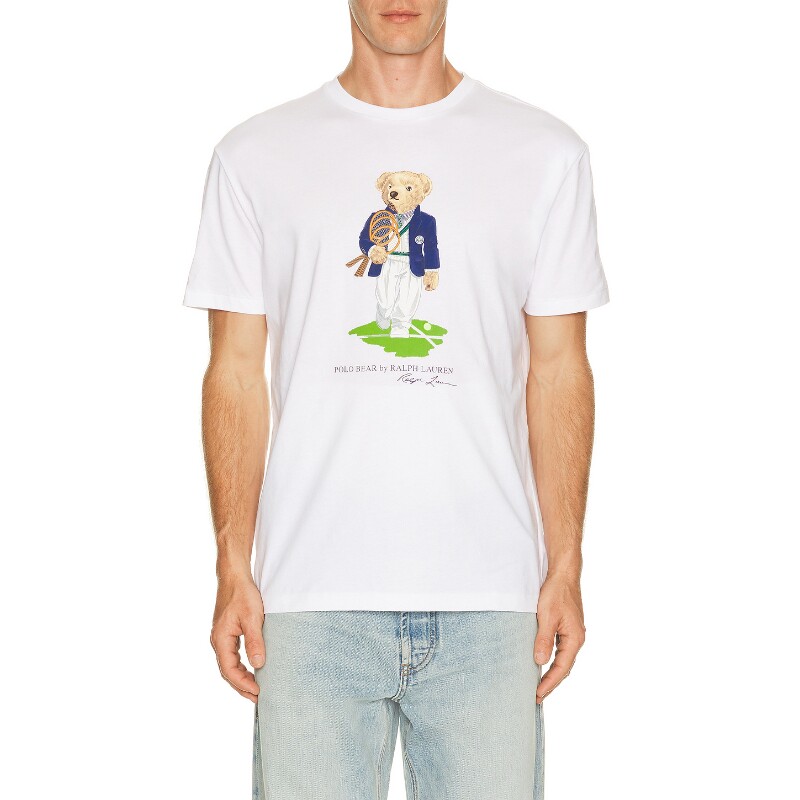 Polo Ralph Lauren白色上衣印花圆领休闲T恤早秋新品REVOLVE