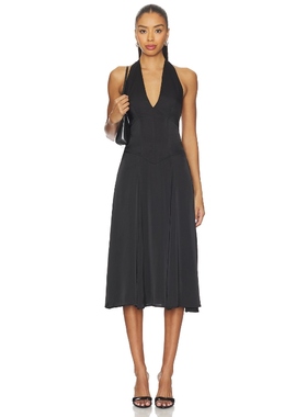 [冬季新品]SNDYS EVELYN MIDI 裙子 黑色REVOLVE小众