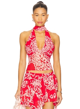 Lovers and Friends MAYCI 上装 红色 REVOLVE小众新款