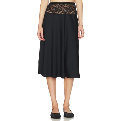 Frankies Bikinis HARPER SATIN MIDI 半身裙 黑色REVOLVE小众新