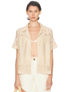 All That Remains EVELYN 衬衫 米色 y2k辣妹风 REVOLVE小众新款