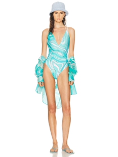 Emilio Pucci 泳装 revolve小众新款 青色