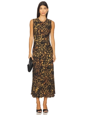 Ulla Johnson Clea Sleeveless Bias Midi Dress 黑色REVOLVE小众